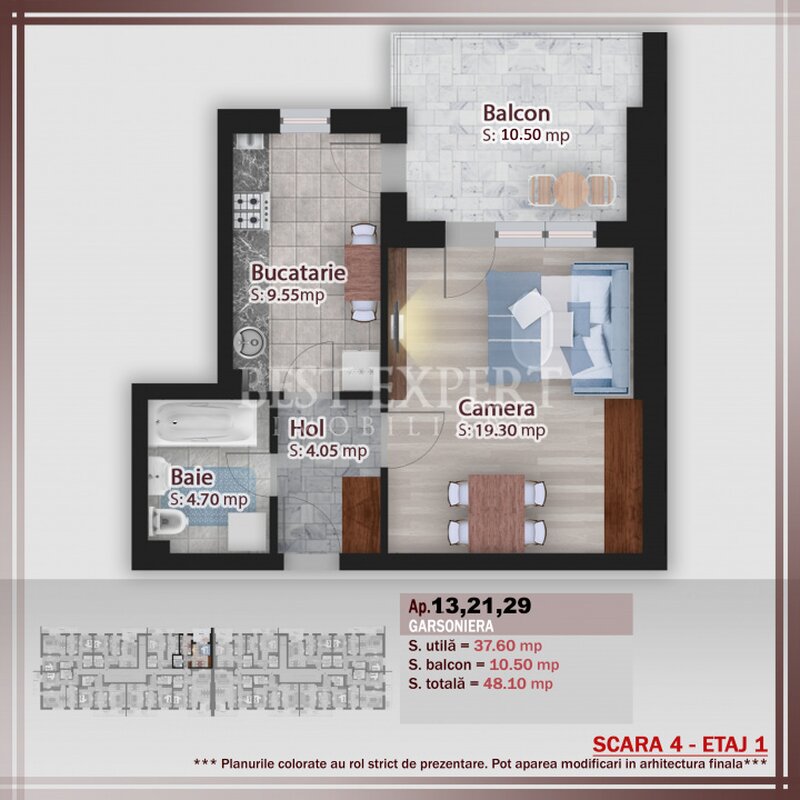 Titan Garsoniera 500 mt STB/ Incalzire Pardoseala